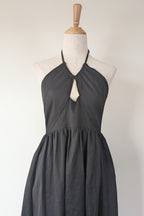 DISSH Alyssa Black Linen Maxi Dress Size 8