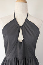 DISSH Alyssa Black Linen Maxi Dress Size 8