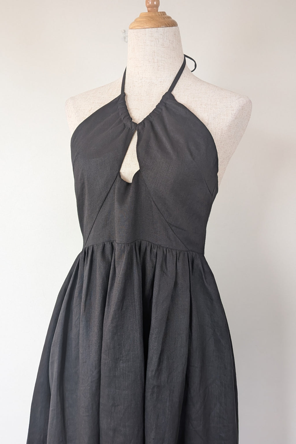 DISSH Alyssa Black Linen Maxi Dress Size 8