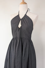 DISSH Alyssa Black Linen Maxi Dress Size 8