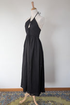 DISSH Alyssa Black Linen Maxi Dress Size 8