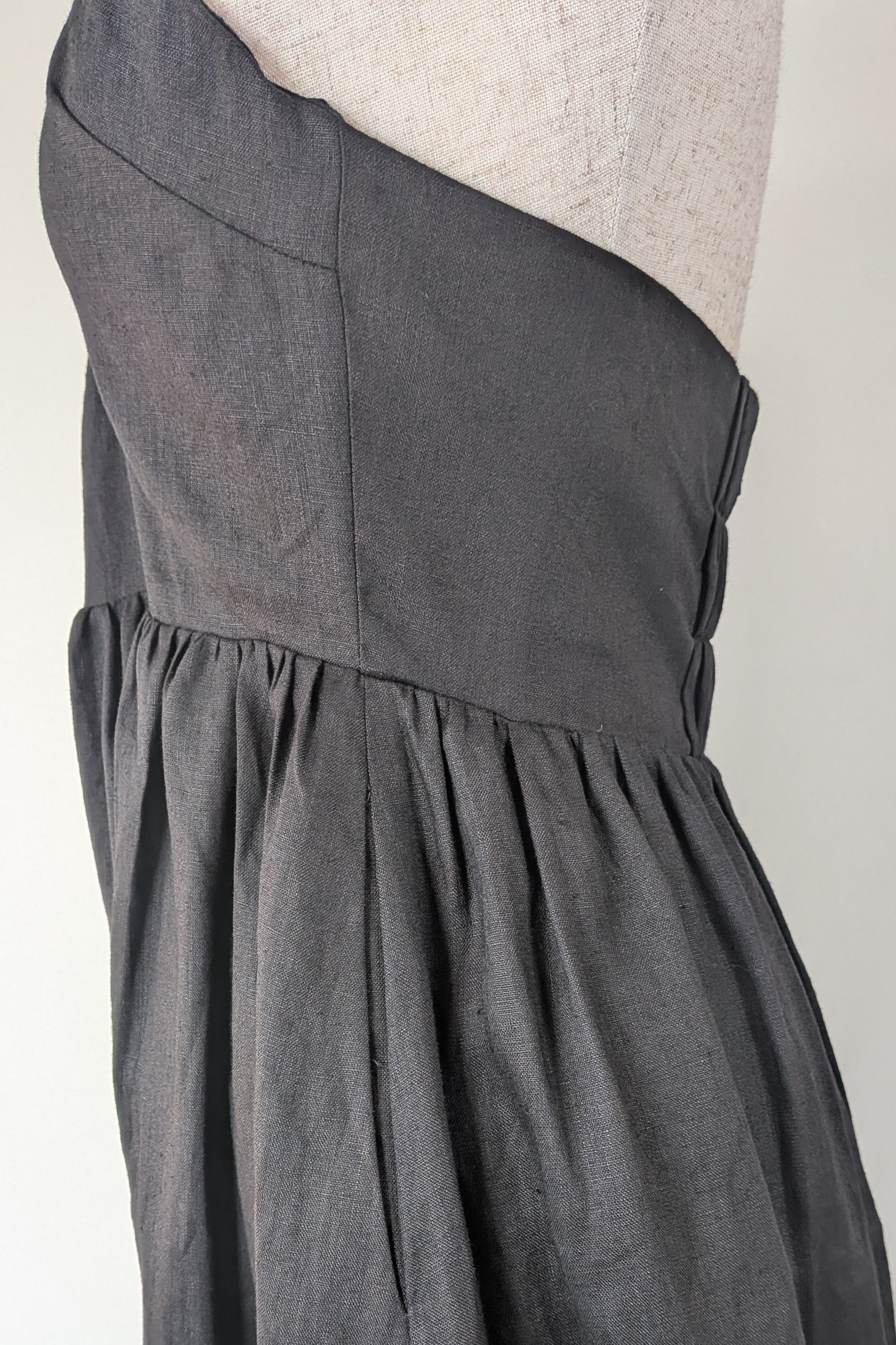 DISSH Alyssa Black Linen Maxi Dress Size 8