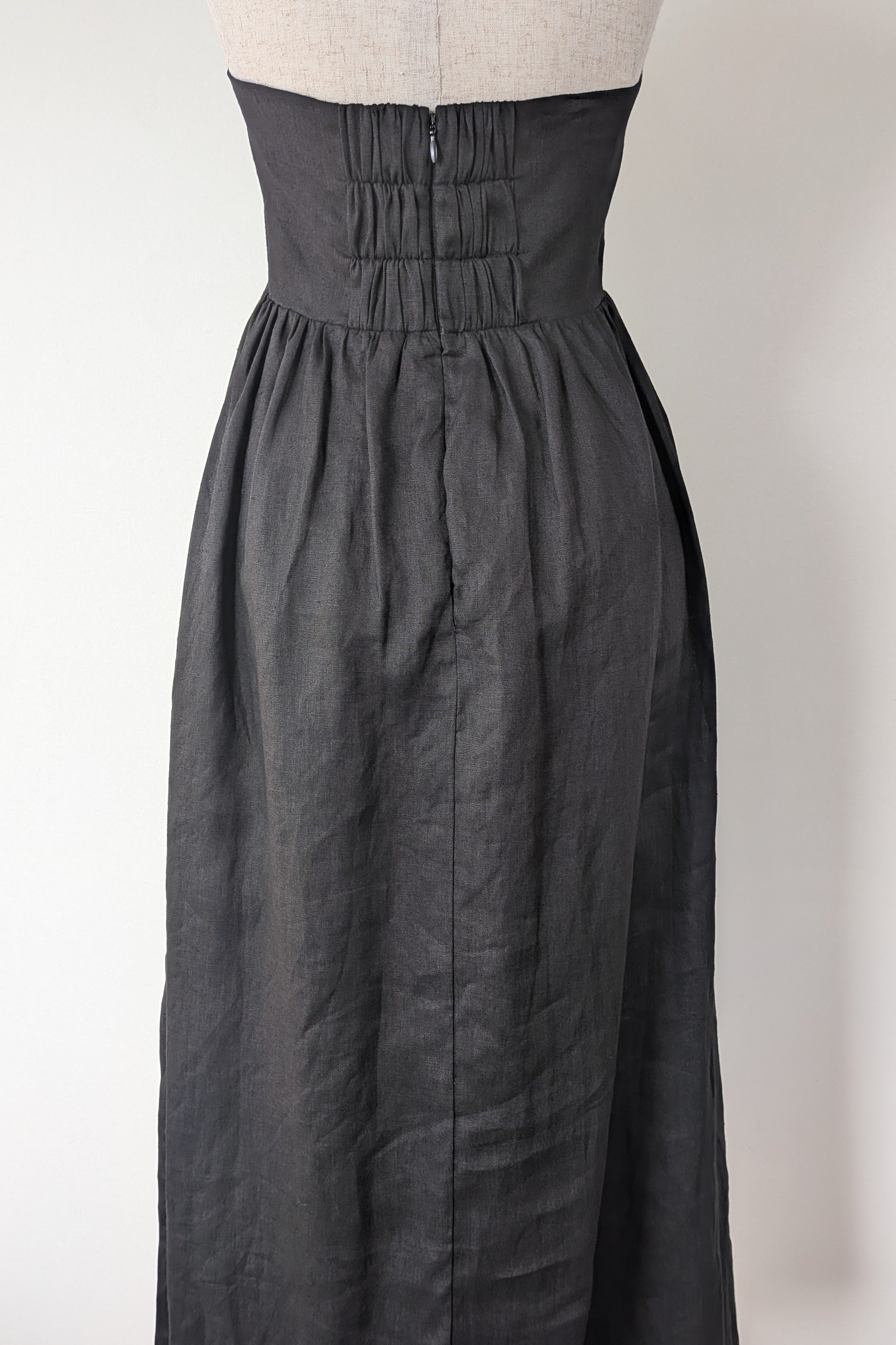 DISSH Alyssa Black Linen Maxi Dress Size 8