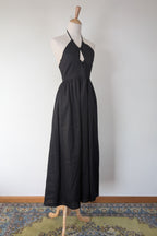 DISSH Alyssa Black Linen Maxi Dress Size 8