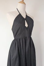 DISSH Alyssa Black Linen Maxi Dress Size 8