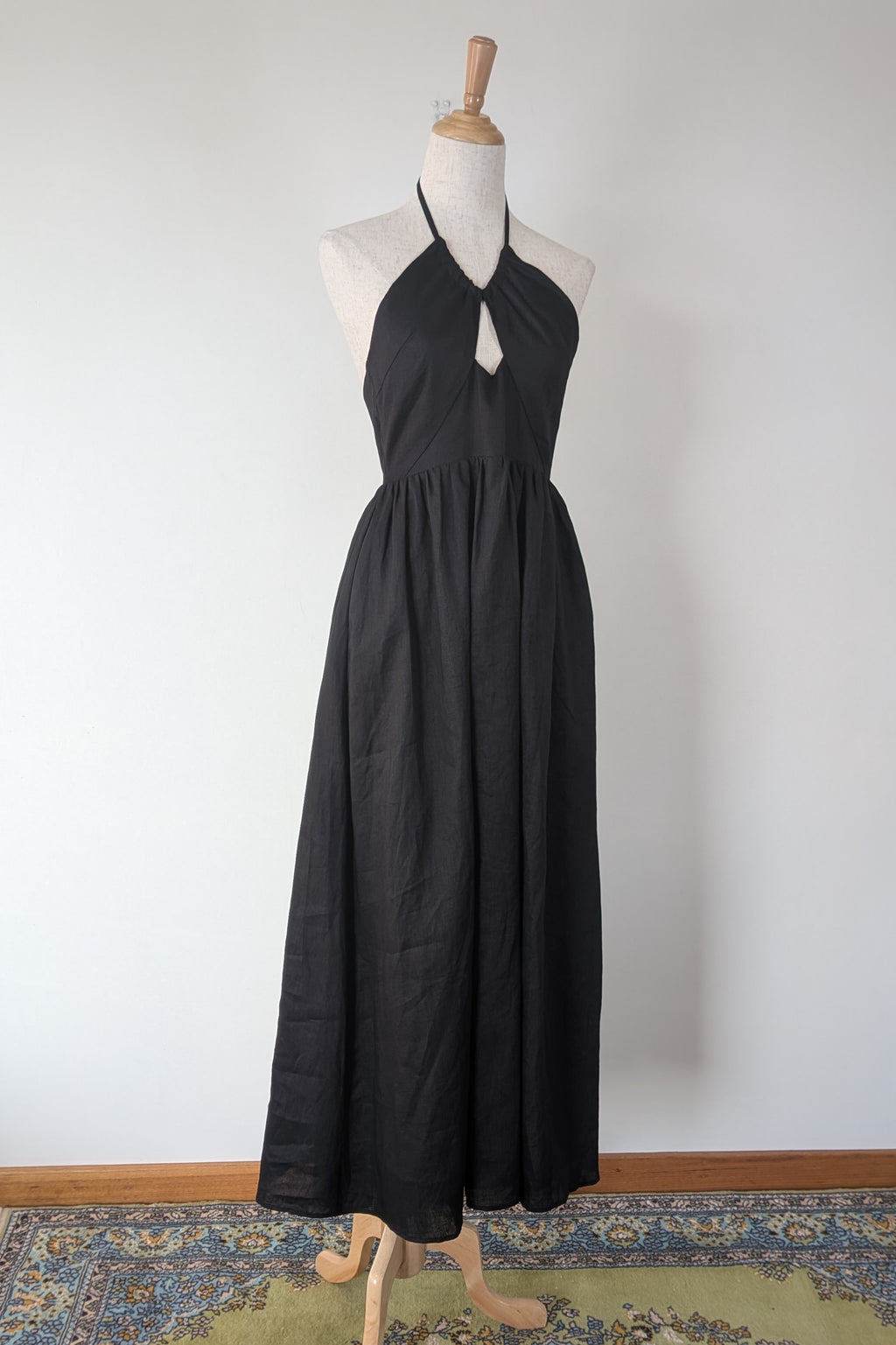 DISSH Alyssa Black Linen Maxi Dress Size 8