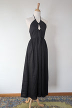 DISSH Alyssa Black Linen Maxi Dress Size 8