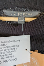 Liz Jordan Designer Collection Roll Neck Zebra Jumper in Black Size L BNWT RRP $139.95