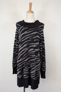 Liz Jordan Designer Collection Roll Neck Zebra Jumper in Black Size L BNWT RRP $139.95