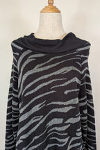 Liz Jordan Designer Collection Roll Neck Zebra Jumper in Black Size L BNWT RRP $139.95