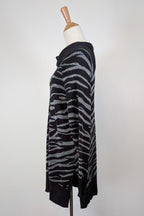 Liz Jordan Designer Collection Roll Neck Zebra Jumper in Black Size L BNWT RRP $139.95