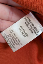 Veronika Maine Elbow Sleeve Round Knit in Pumpkin Size M
