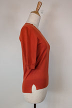 Veronika Maine Elbow Sleeve Round Knit in Pumpkin Size M