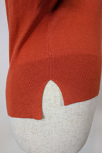 Veronika Maine Elbow Sleeve Round Knit in Pumpkin Size M