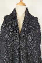 Blue Illusion Black Marled Fluffy Wool Blend Vest Size S