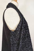 Blue Illusion Black Marled Fluffy Wool Blend Vest Size S