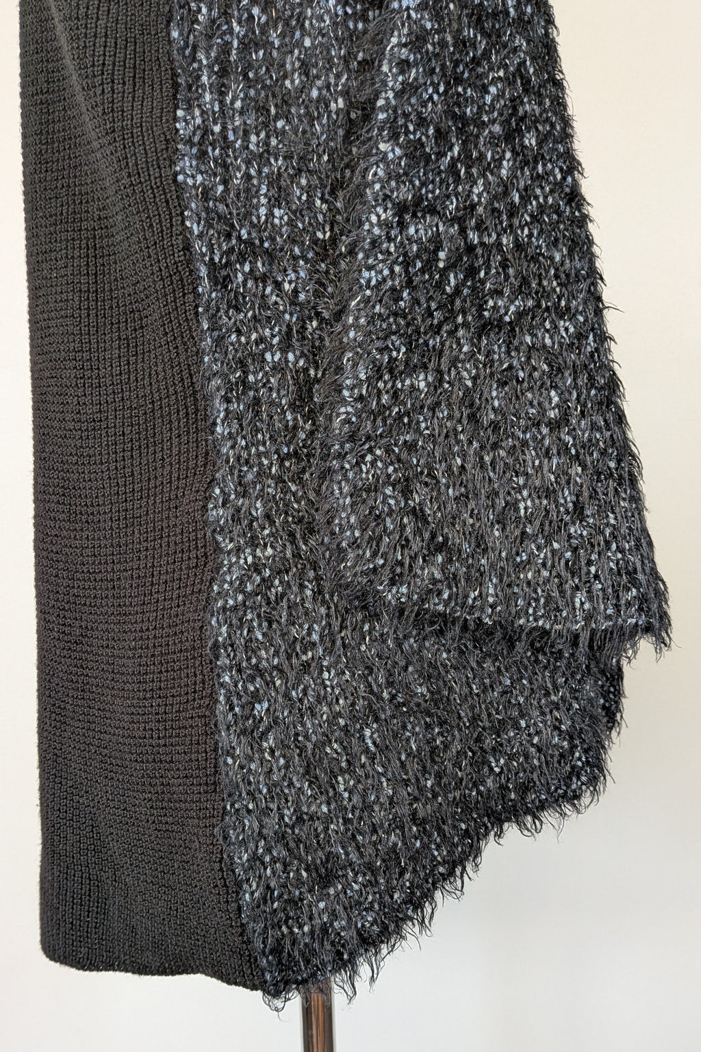 Blue Illusion Black Marled Fluffy Wool Blend Vest Size S