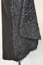 Blue Illusion Black Marled Fluffy Wool Blend Vest Size S