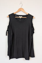 Beme Black 3/4 Cold Shoulder Jumper Size 16 BNWT RRP $79.95
