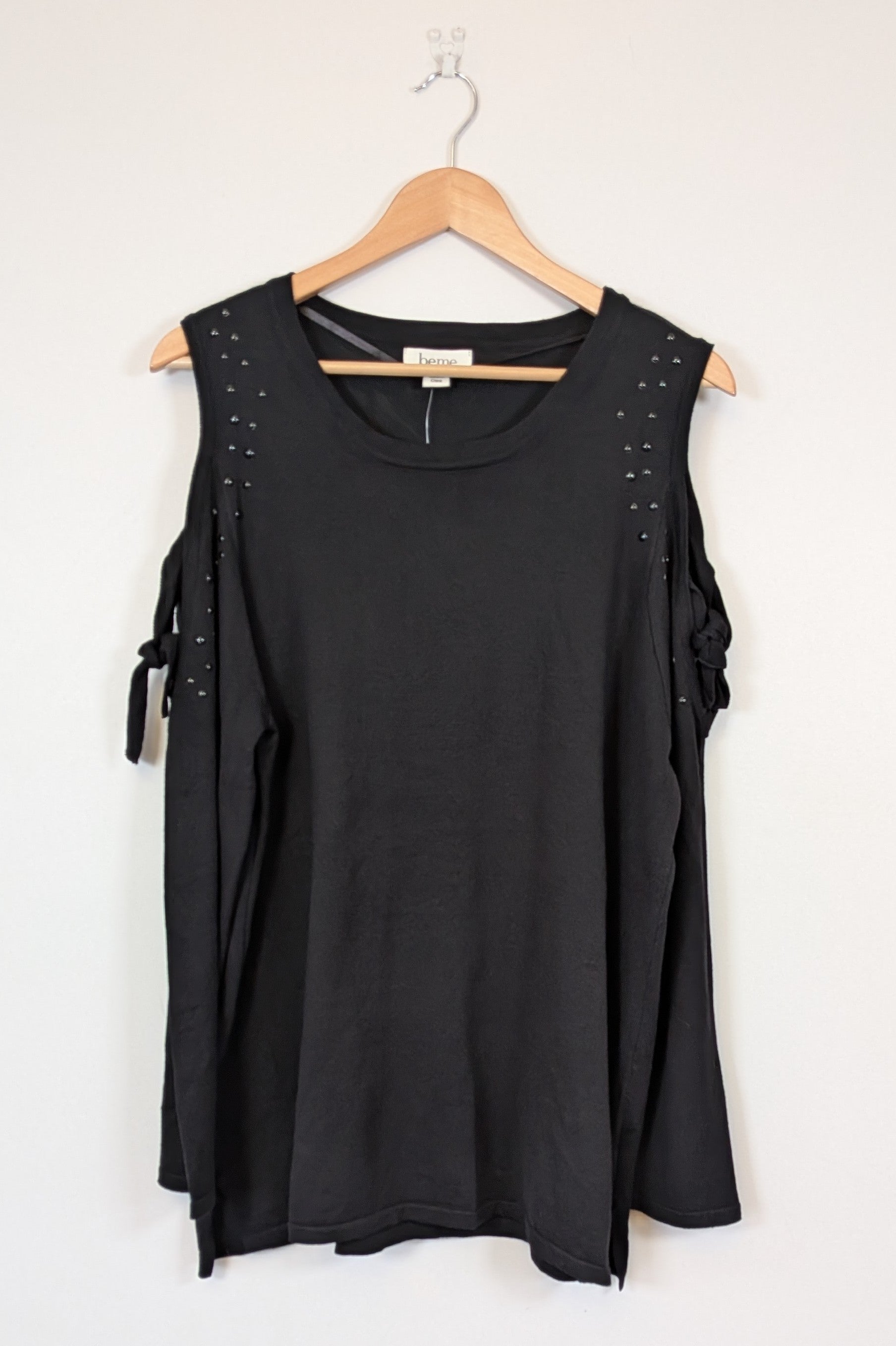 Beme Black 3/4 Cold Shoulder Jumper Size 16 BNWT RRP $79.95