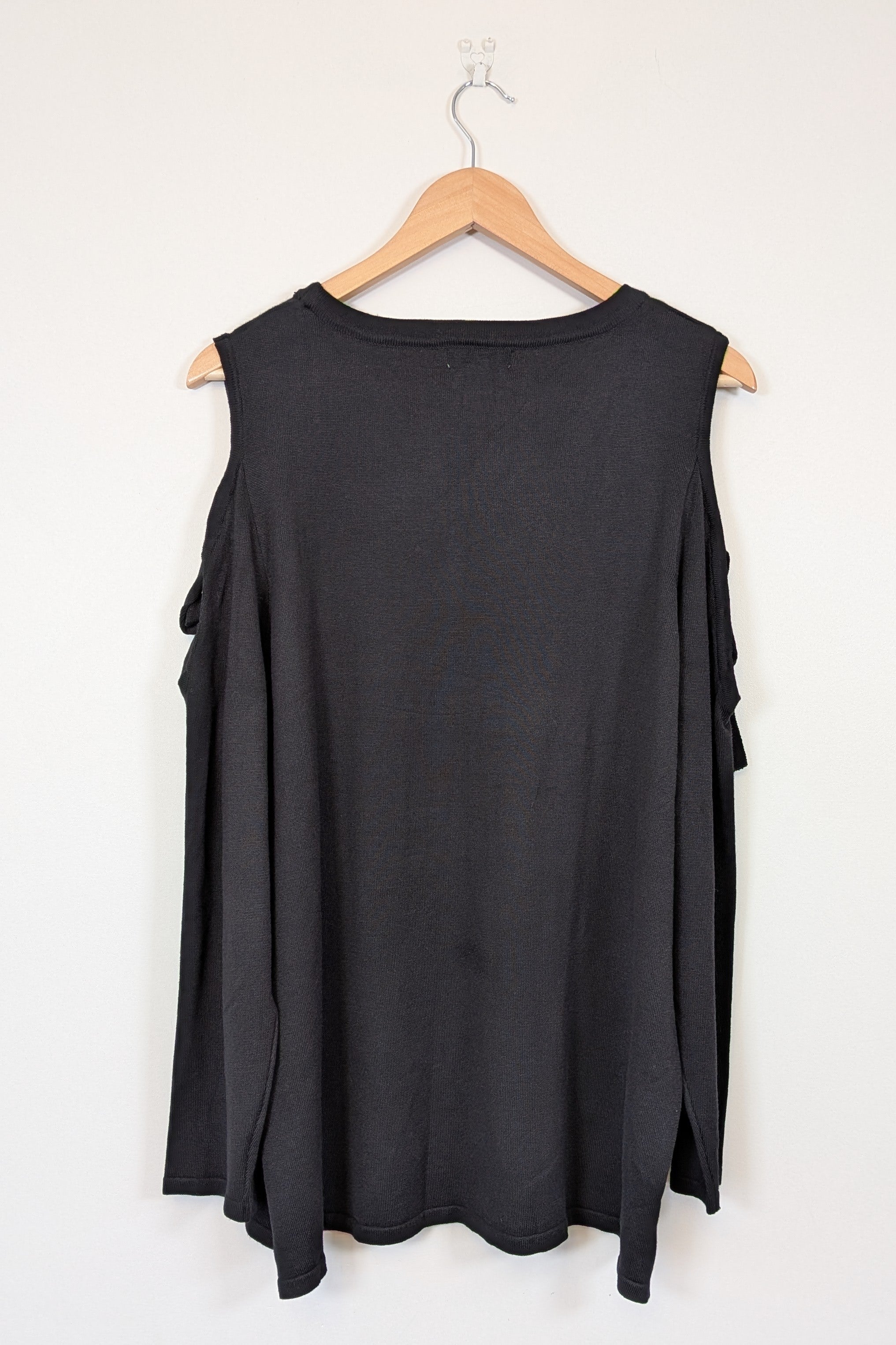Beme Black 3/4 Cold Shoulder Jumper Size 16 BNWT RRP $79.95