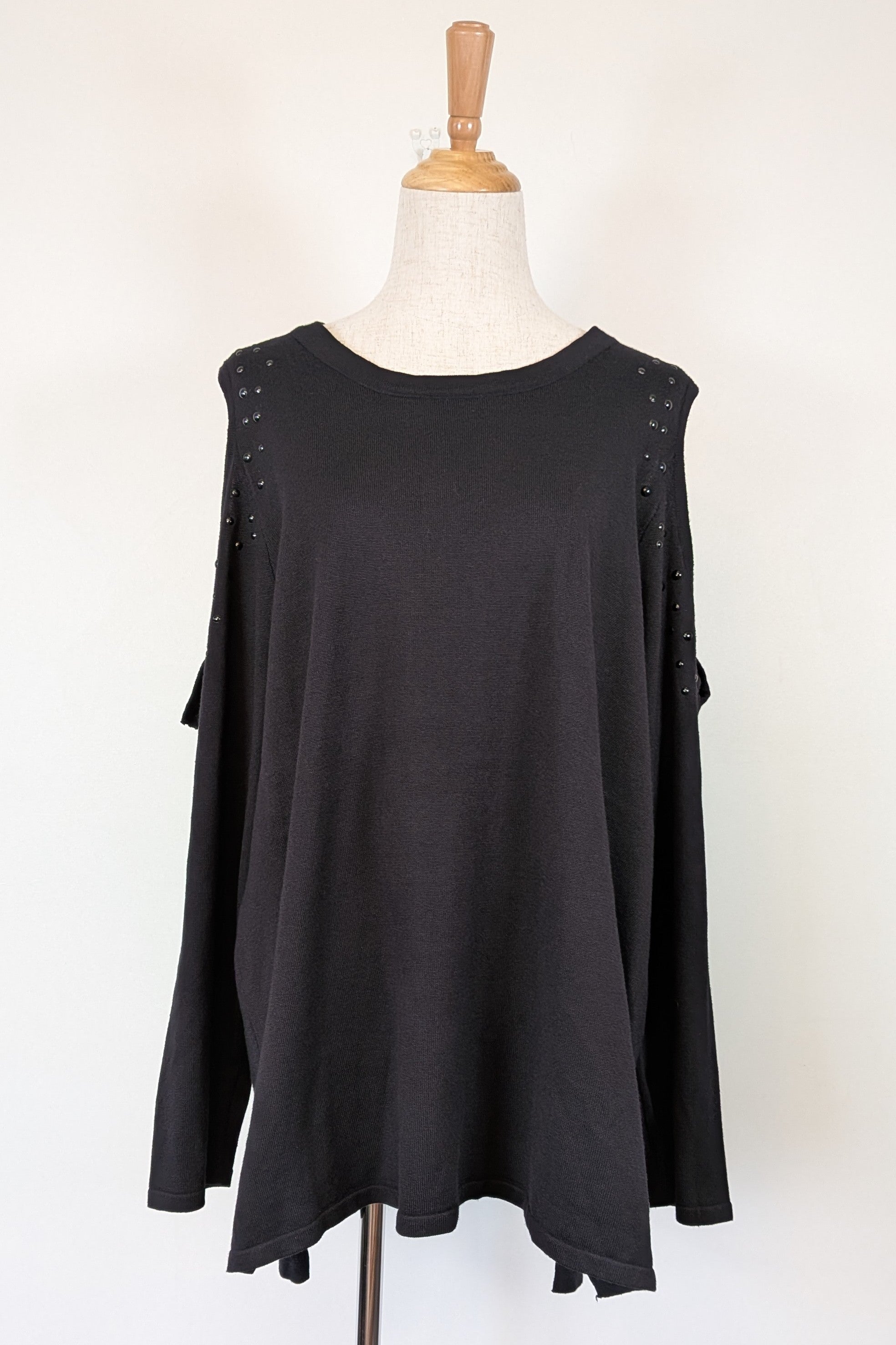 Beme Black 3/4 Cold Shoulder Jumper Size 16 BNWT RRP $79.95