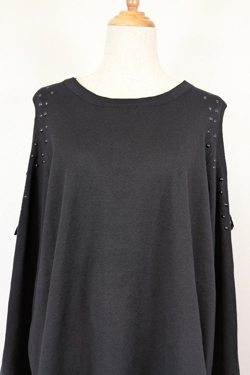 Beme Black 3/4 Cold Shoulder Jumper Size 16 BNWT RRP $79.95