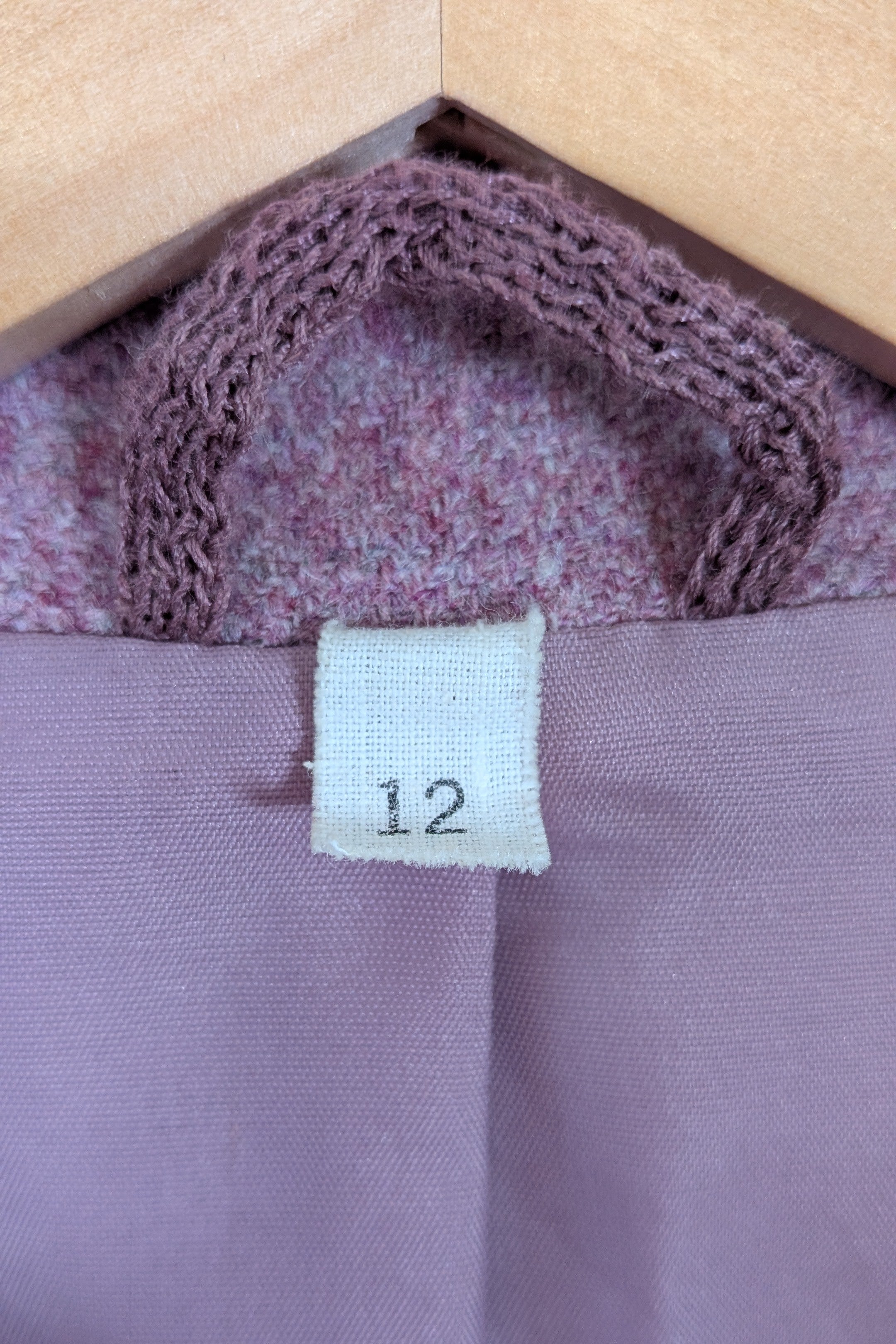 Vintage 90s British Dunedin Tradition Wool Blazer in Heather Mauve Size 12