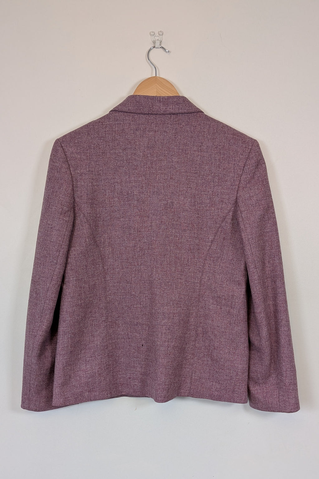 Vintage 90s British Dunedin Tradition Wool Blazer in Heather Mauve Size 12