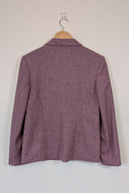 Vintage 90s British Dunedin Tradition Wool Blazer in Heather Mauve Size 12