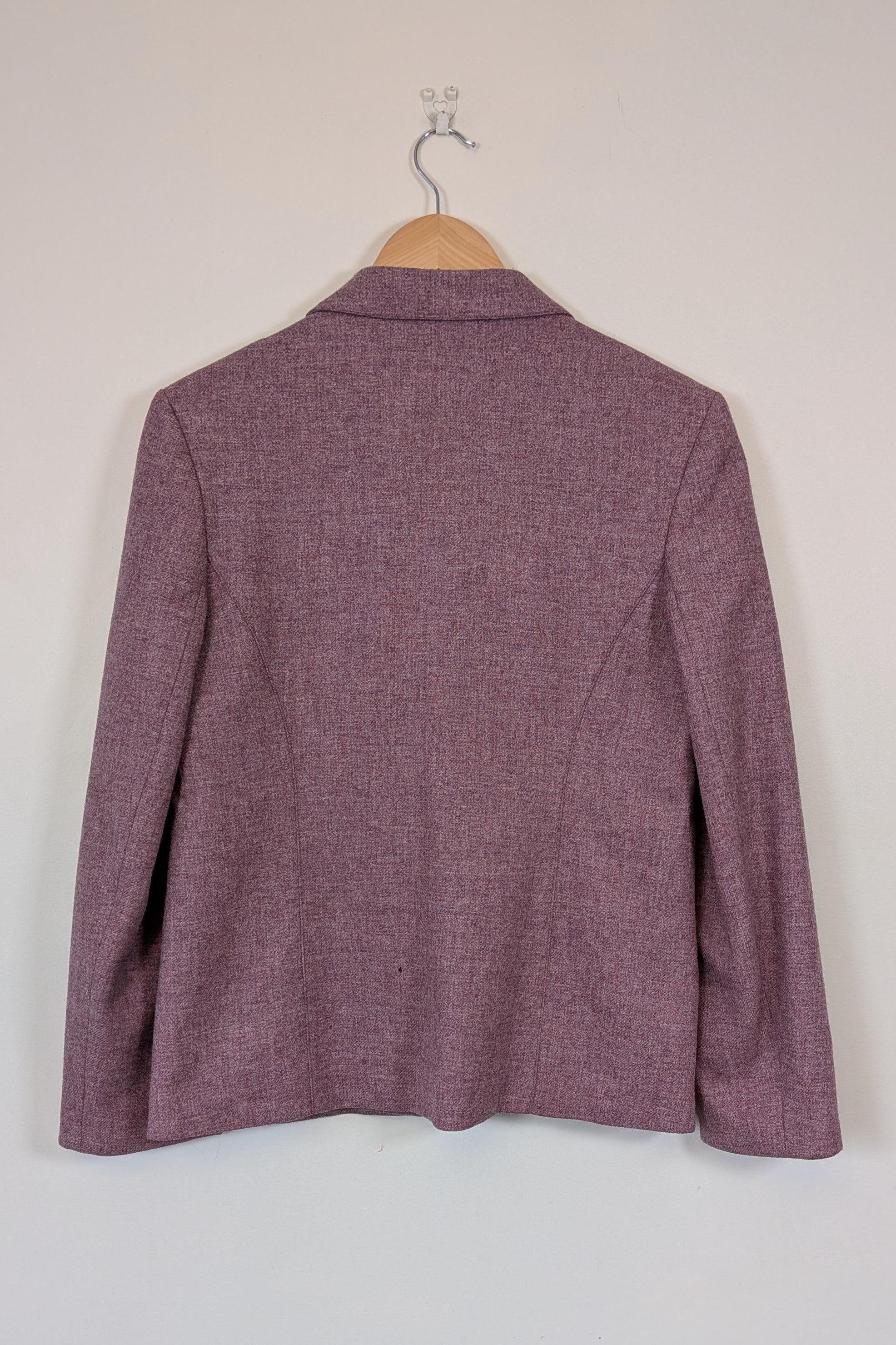 Vintage 90s British Dunedin Tradition Wool Blazer in Heather Mauve Size 12