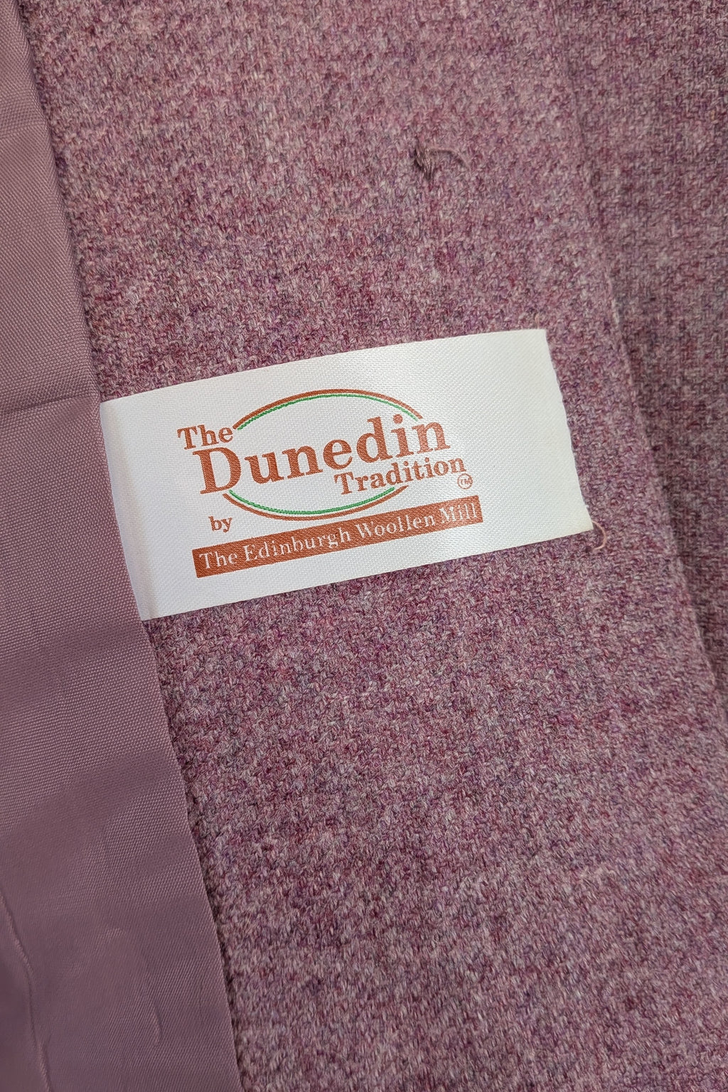 Vintage 90s British Dunedin Tradition Wool Blazer in Heather Mauve Size 12