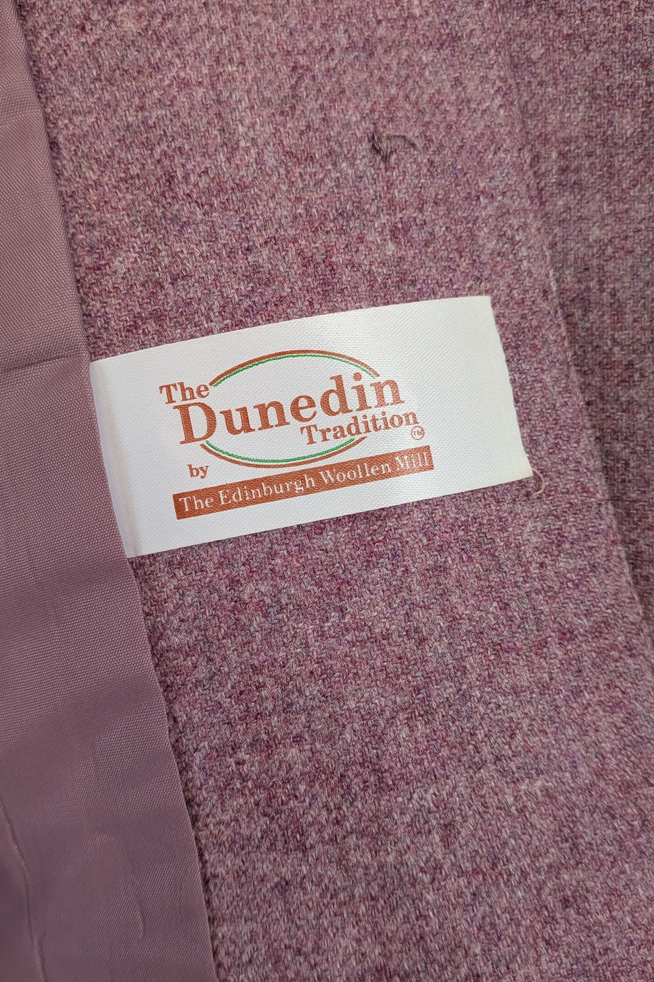 Vintage 90s British Dunedin Tradition Wool Blazer in Heather Mauve Size 12