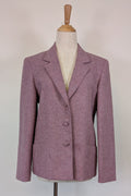 Vintage 90s British Dunedin Tradition Wool Blazer in Heather Mauve Size 12