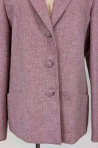 Vintage 90s British Dunedin Tradition Wool Blazer in Heather Mauve Size 12