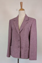 Vintage 90s British Dunedin Tradition Wool Blazer in Heather Mauve Size 12