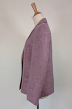 Vintage 90s British Dunedin Tradition Wool Blazer in Heather Mauve Size 12