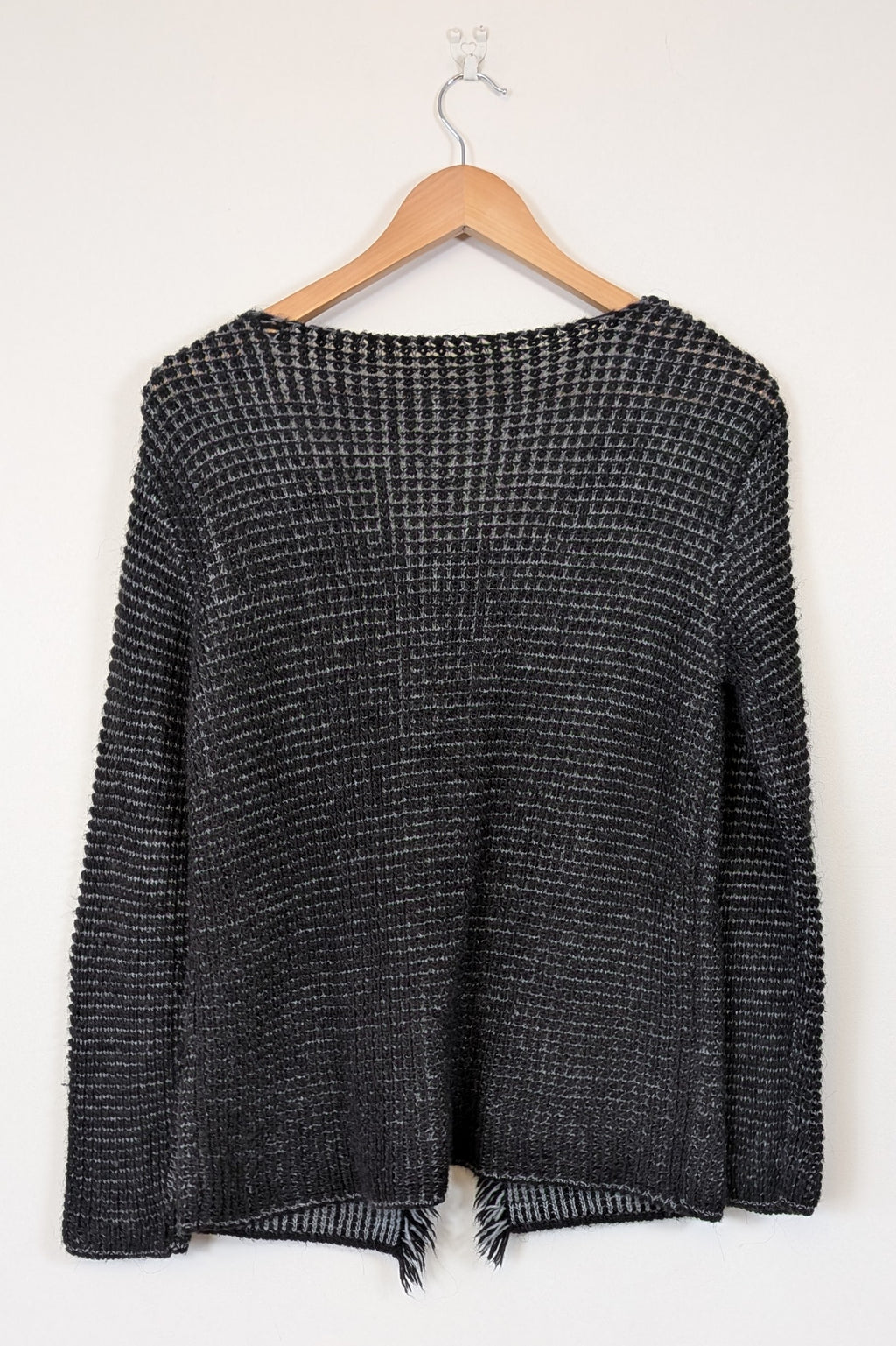 Vintage 90s/Y2K Made in Italy Frayed Fringe Knit Cardigan Size M