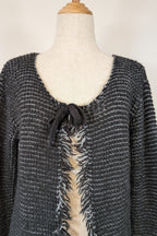 Vintage 90s/Y2K Made in Italy Frayed Fringe Knit Cardigan Size M