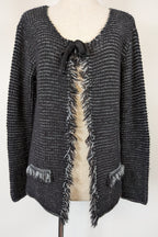 Vintage 90s/Y2K Made in Italy Frayed Fringe Knit Cardigan Size M