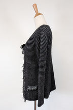Vintage 90s/Y2K Made in Italy Frayed Fringe Knit Cardigan Size M
