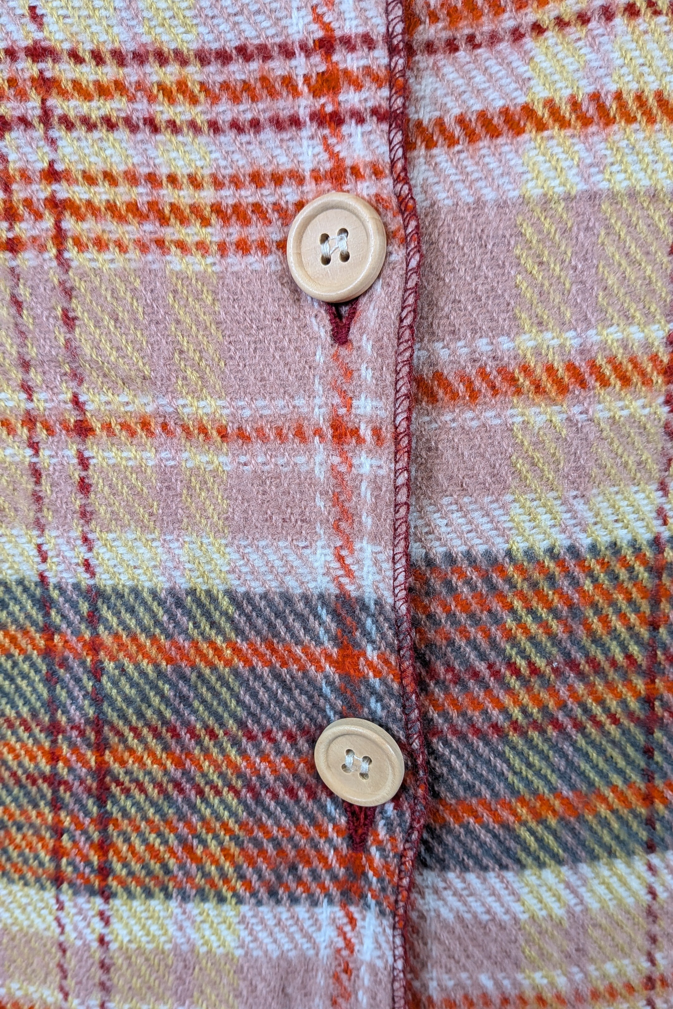 Plaid Faux Fur Collar Plaid Shawl Size S/M
