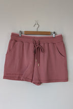 Aje Athletica Signature Logo Sweat Shorts in Rose Quartz Size 16 BNWT RRP $115