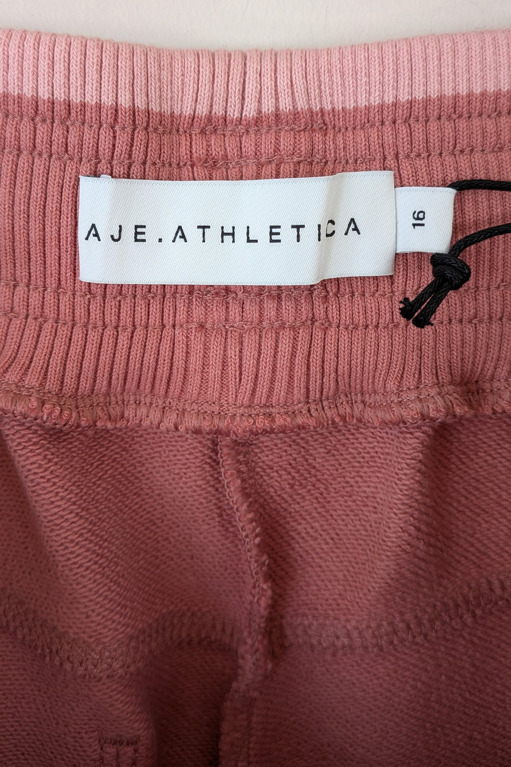 Aje Athletica Signature Logo Sweat Shorts in Rose Quartz Size 16 BNWT RRP $115