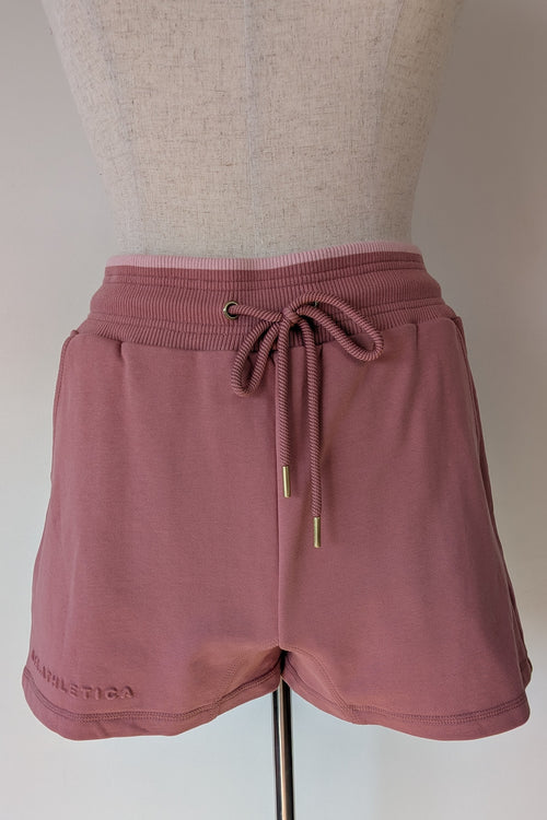 Aje Athletica Signature Logo Sweat Shorts in Rose Quartz Size 16 BNWT RRP $115