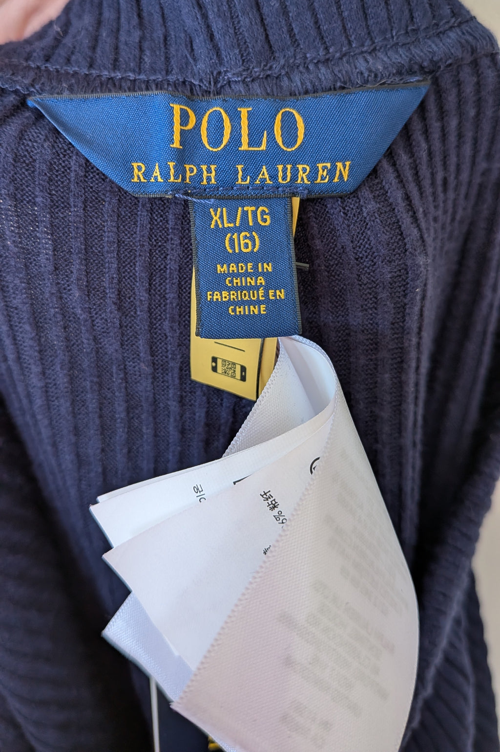 Polo Ralph Lauren Kids Classic Stretch Ribbed Legging Newport Navy Size XL (16) BNWT RRP $79