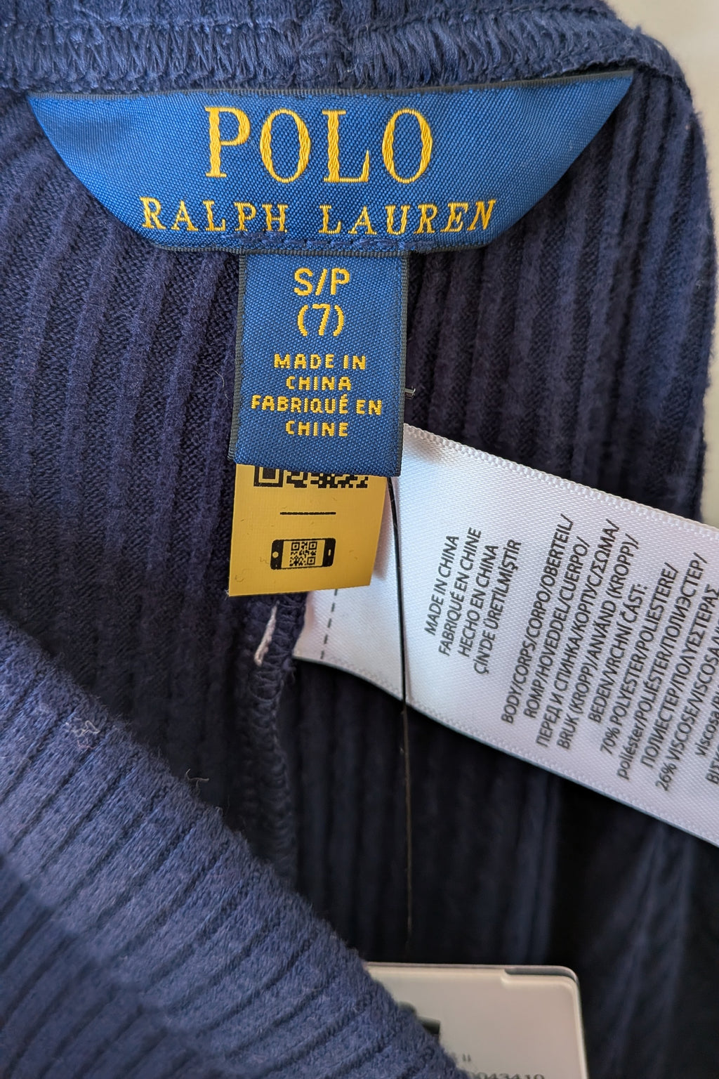 Polo Ralph Lauren Kids Classic Stretch Ribbed Legging Newport Navy Size S (7) BNWT RRP $79