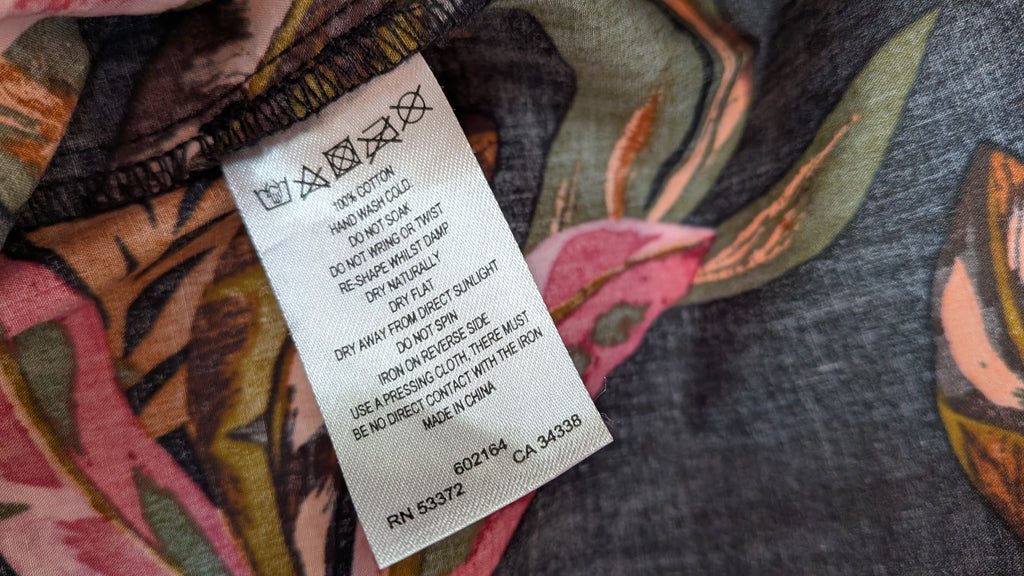 French Connection Tropical Puff Sleeve Shirt Size 6