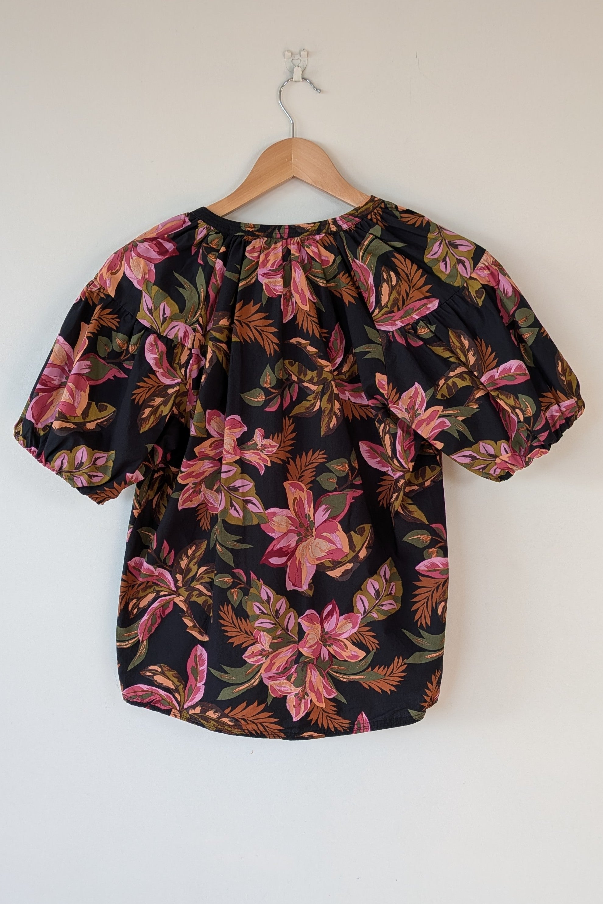 French Connection Tropical Puff Sleeve Shirt Size 6