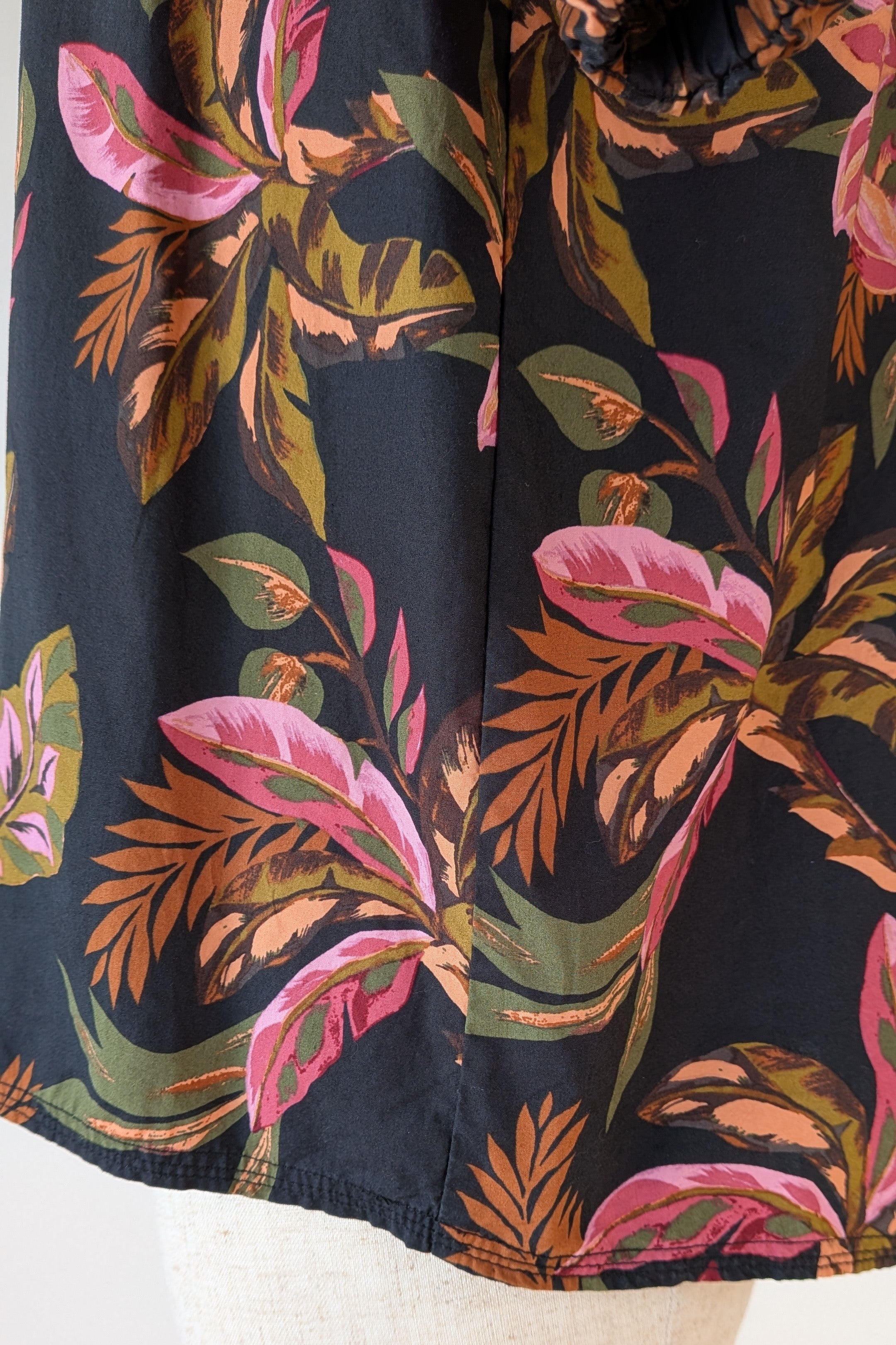 French Connection Tropical Puff Sleeve Shirt Size 6